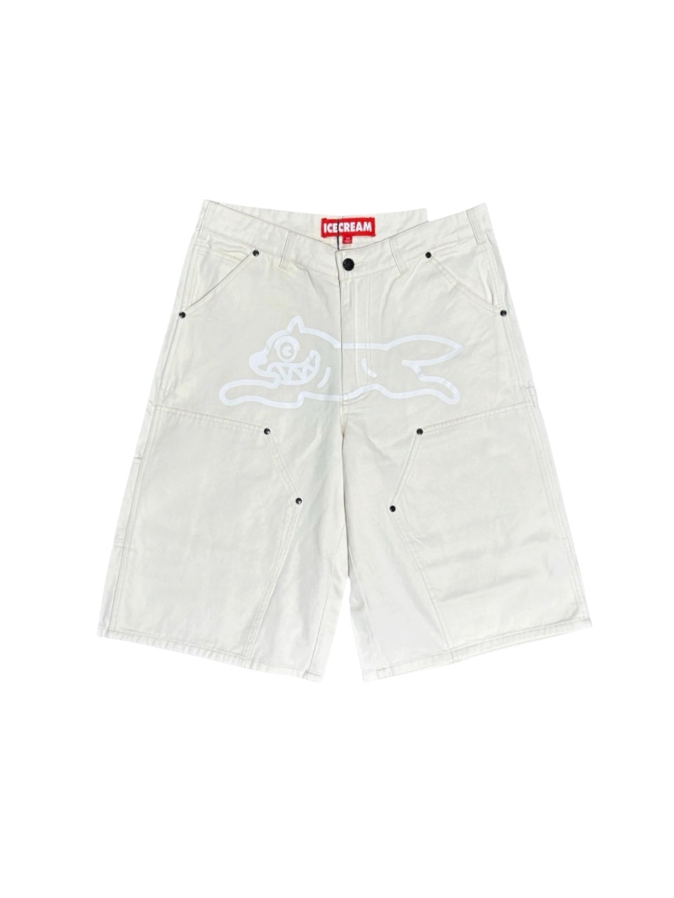 【ICE CREAM - アイスクリーム】CHOCO DOUBLE KNEE CARPENTER SHORTS / ANTIQUE WHITE (パンツ/アンティークホワイト)