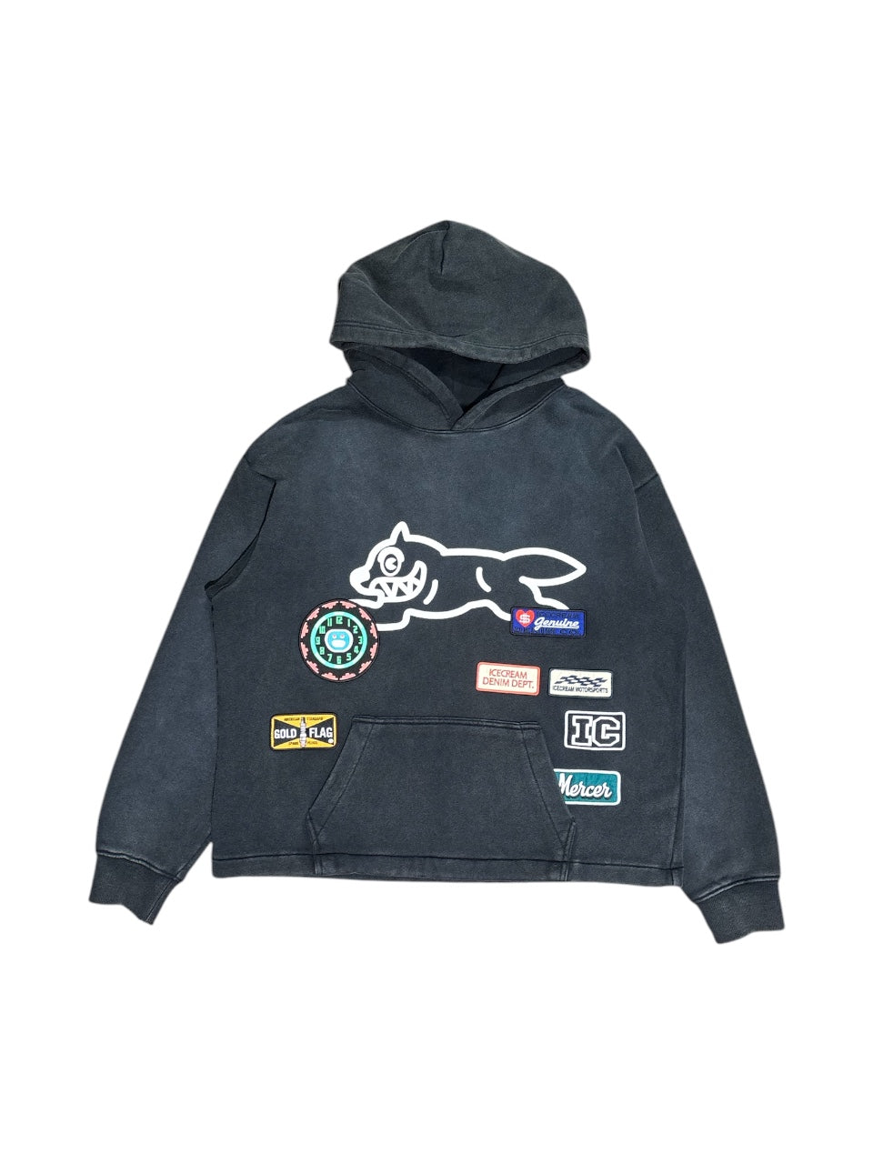 【ICE CREAM - アイスクリーム】BACON BOXY FIT WASHED HOODIE / JET SET (フーディー/ジェットセット)