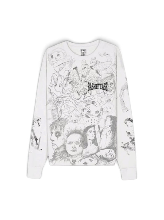 【BASKETCASE  - バスケットケース】SCREBBLE THERMAL / WHITE (Tシャツ/ ホワイト)
