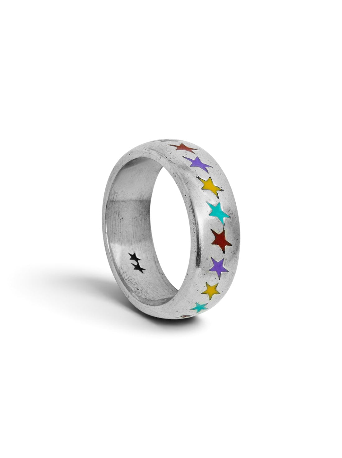 【TWO JEYS  - トゥージェイズ】ENAMELED MULTICOLOR STARLINE RING M / SILVER (アクセサリー/シルバー)