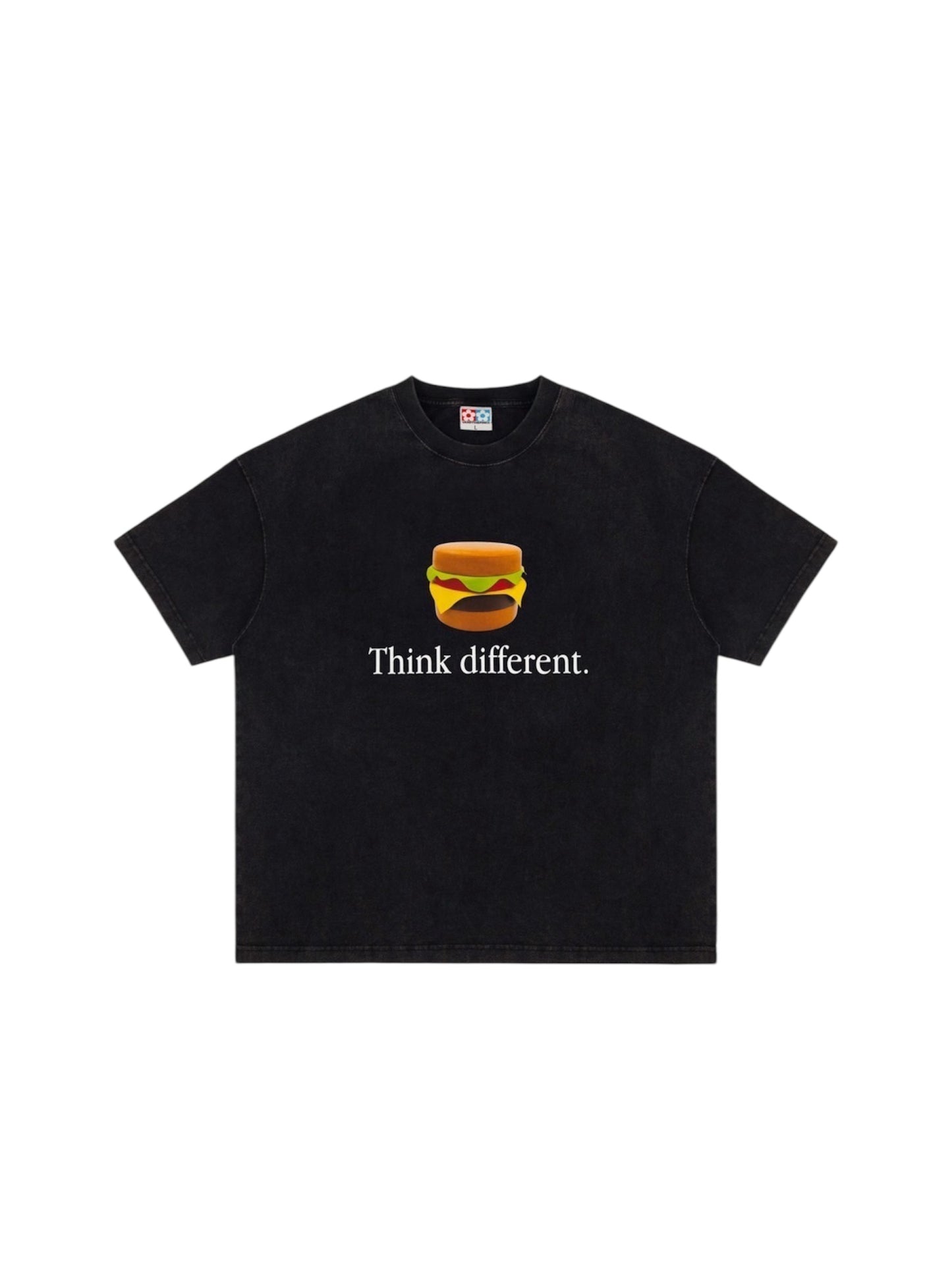 【VANDY THE PINK - ヴァンディー・ザ・ピンク】THINK BURGER T-SHIRT / WASHED BLACK (Tシャツ/ウォッシュドブラック)