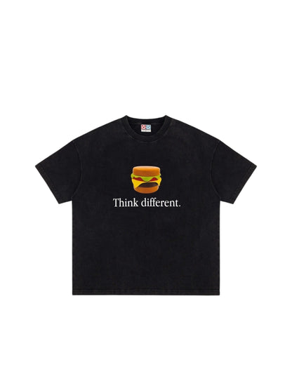 【VANDY THE PINK - ヴァンディー・ザ・ピンク】THINK BURGER T-SHIRT / WASHED BLACK (Tシャツ/ウォッシュドブラック)