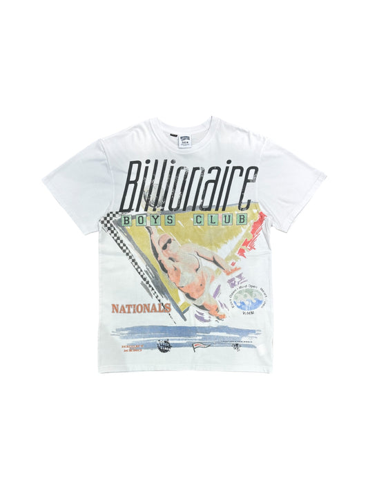 【Billionaire Boys Club-ビリオネアボーイズクラブ】 BB SIGHTING WASHED PRINT OVERSIZED T-SHIRT / WHITE (Tシャツ/ホワイト)