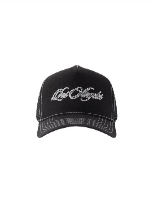 【STAMPD - スタンプド】LA SCRIPT TRUCKER / BLACK (キャップ/ブラック)