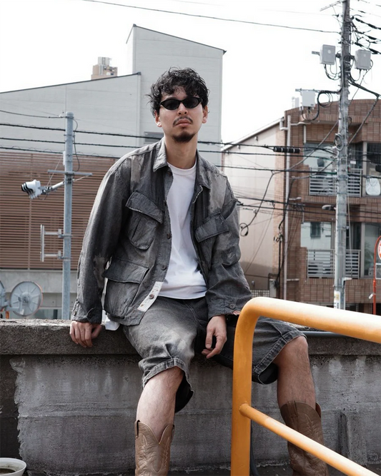 【ANACHRONORM - アナクロノーム】CHAMBRAY REMAKED FATIGUE JACKET / BLACK (ジャケット/ブラック)