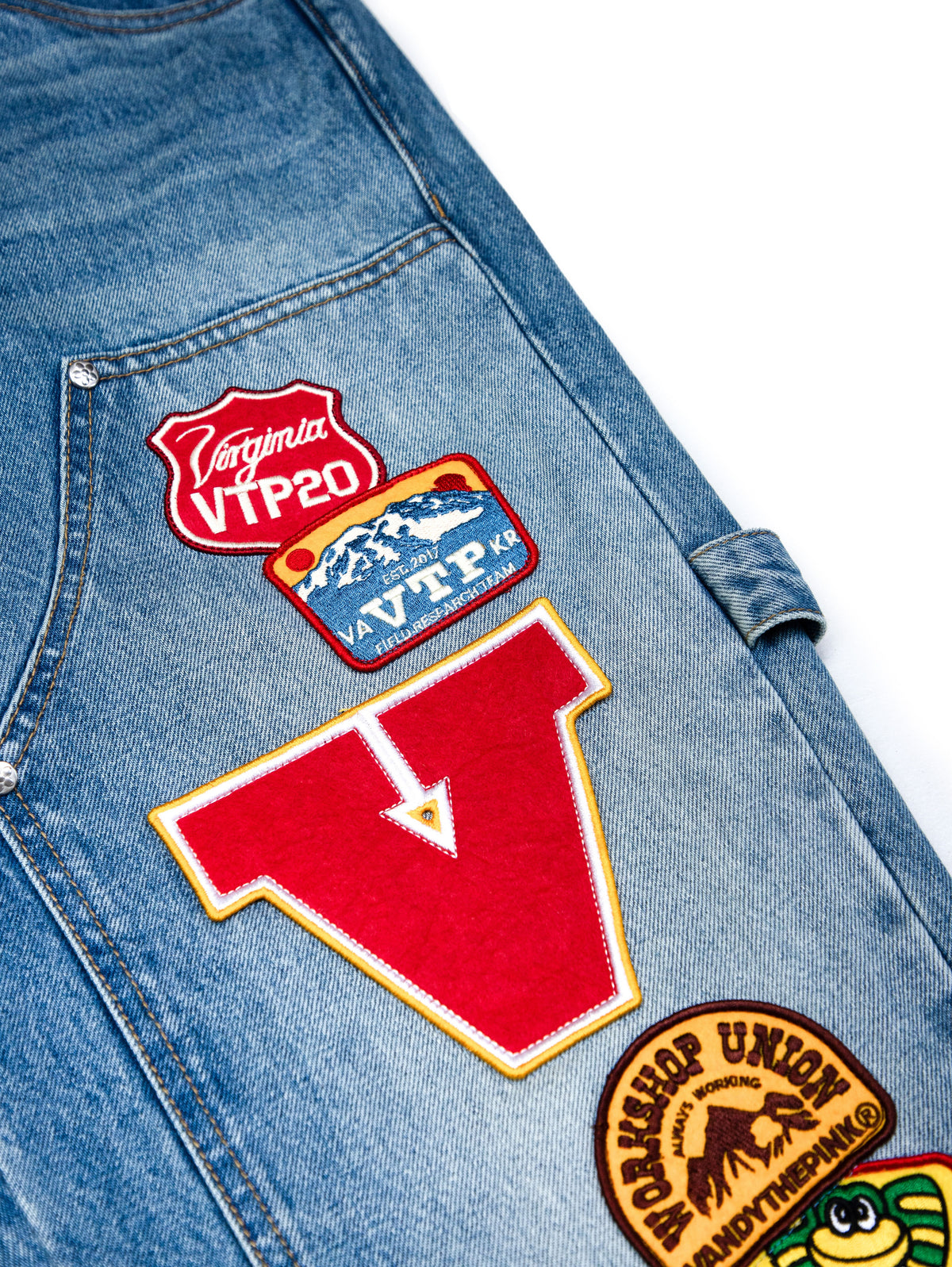 【VANDY THE PINK - ヴァンディー・ザ・ピンク】PATCH WORK PAINTER PANTS / BLUE  (パンツ/ブルー)