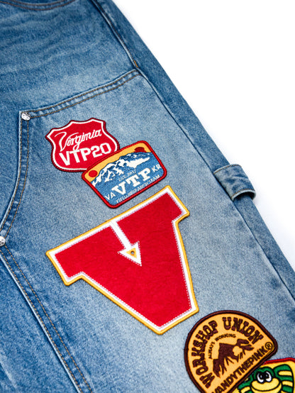 【VANDY THE PINK - ヴァンディー・ザ・ピンク】PATCH WORK PAINTER PANTS / BLUE  (パンツ/ブルー)