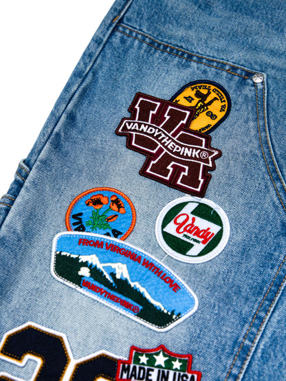 【VANDY THE PINK - ヴァンディー・ザ・ピンク】PATCH WORK PAINTER PANTS / BLUE  (パンツ/ブルー)