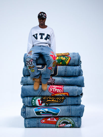 【VANDY THE PINK - ヴァンディー・ザ・ピンク】PATCH WORK PAINTER PANTS / BLUE  (パンツ/ブルー)
