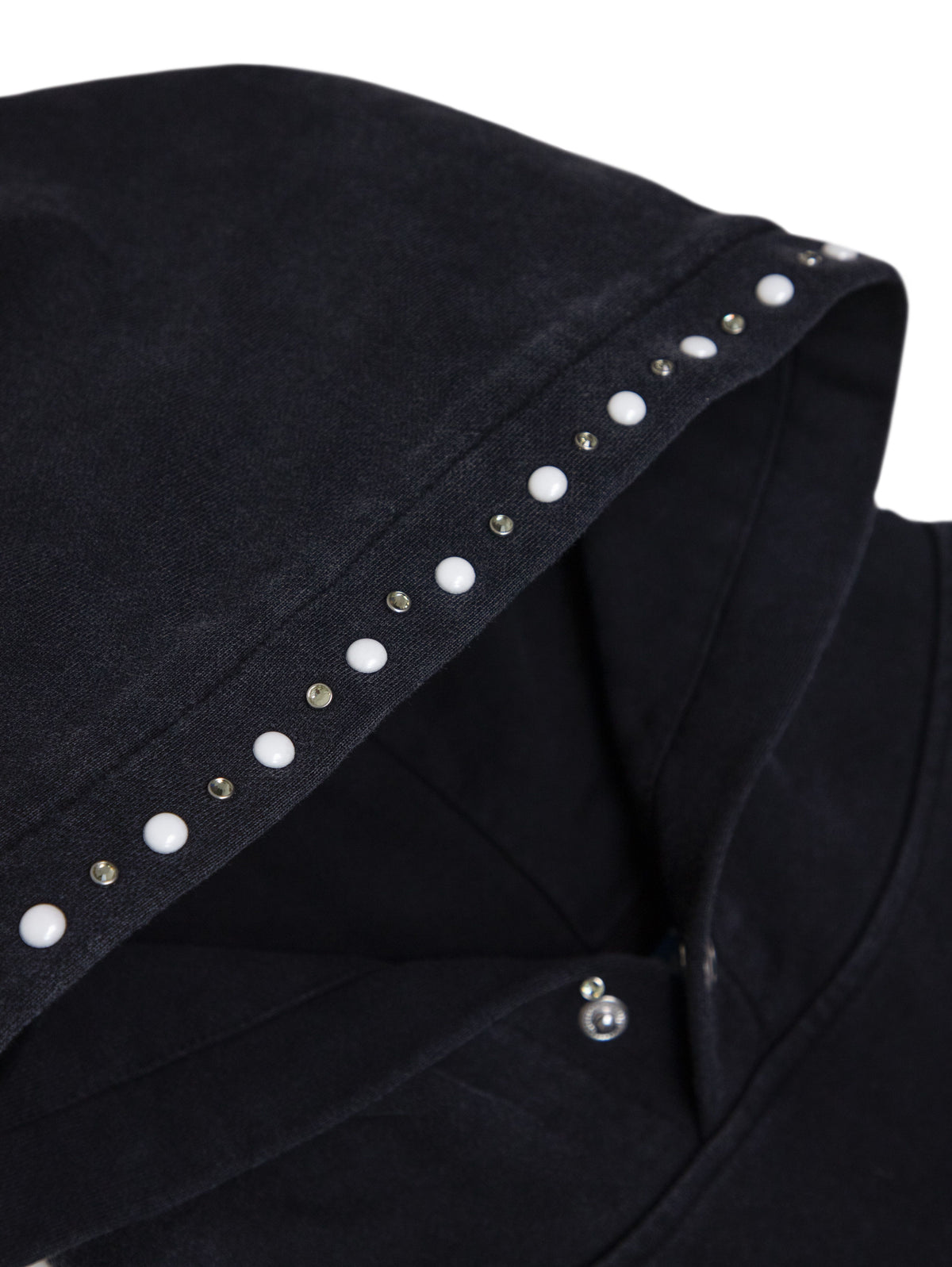 【VANDY THE PINK - ヴァンディー・ザ・ピンク】TWO FLOWER BUCKLE STUDDED HOODIE / BLACK (パーカー/ブラック)