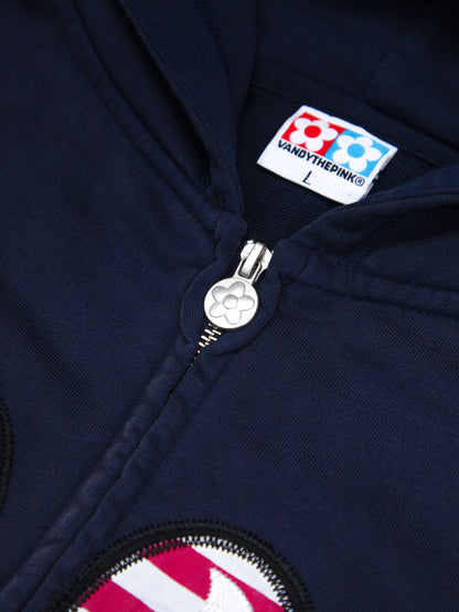 【VANDY THE PINK - ヴァンディー・ザ・ピンク】EYE LOGO ZIP UP HOODIE / NAVY (パーカー/ネイビー)