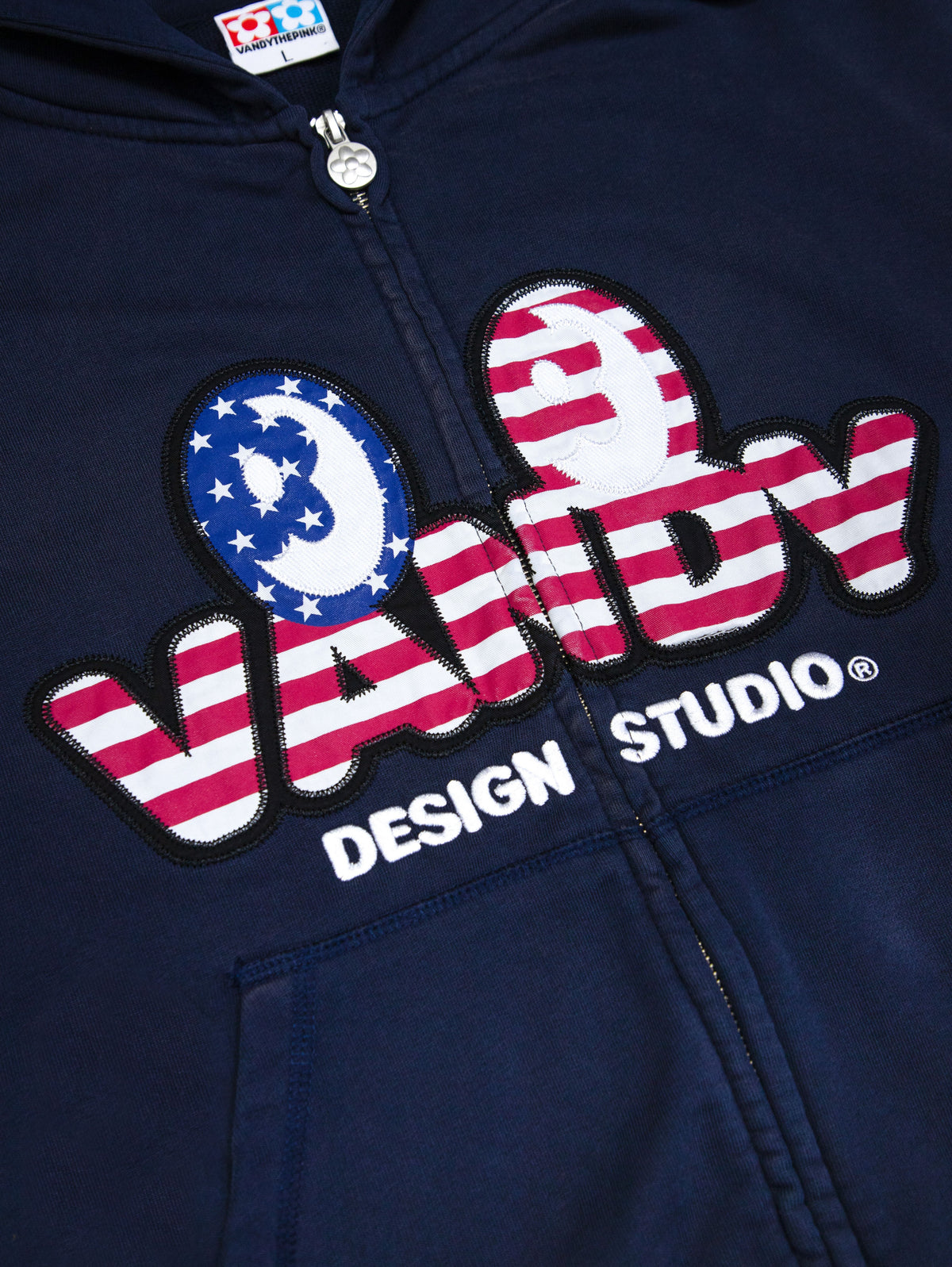 【VANDY THE PINK - ヴァンディー・ザ・ピンク】EYE LOGO ZIP UP HOODIE / NAVY (パーカー/ネイビー)