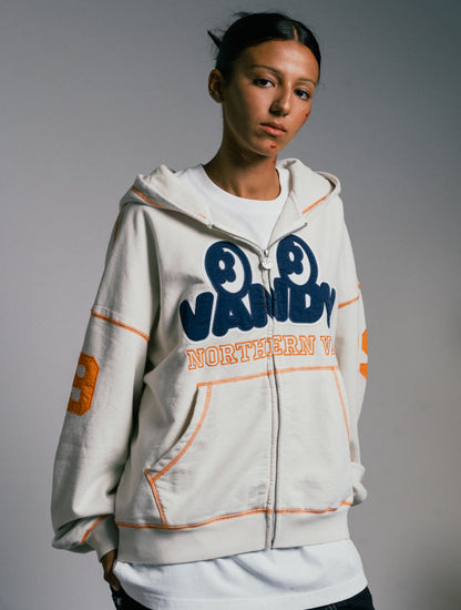 【VANDY THE PINK - ヴァンディー・ザ・ピンク】EYE LOGO ZIP UP HOODIE / HEATHER GREY (パーカー/ヘザーグレー)