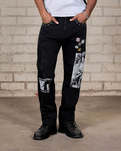 【PLEASURES - プレジャーズ】DIY STRAIGHT LEG PANTS / BLACK (パンツ/ブラック)