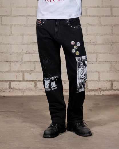 【PLEASURES - プレジャーズ】DIY STRAIGHT LEG PANTS / BLACK (パンツ/ブラック)