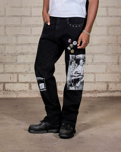 【PLEASURES - プレジャーズ】DIY STRAIGHT LEG PANTS / BLACK (パンツ/ブラック)