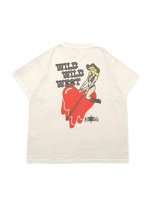 【EMOTIONALLY UNAVAILABLE - エモーショナリー アンアベイラブル】EU WILD WEST S/S TEE / WHITE  (Tシャツ/ホワイト）