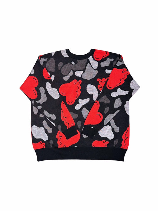 【EMOTIONALLY UNAVAILABLE - エモーショナリー アンアベイラブル】HEART CAMO KNIT / BLACK (ニット/ブラック)