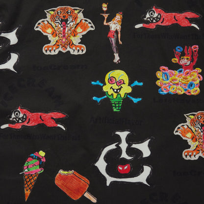 【ICE CREAM - アイスクリーム】OPEN COLLAR SS SHIRT / BLACK (シャツ/ブラック)