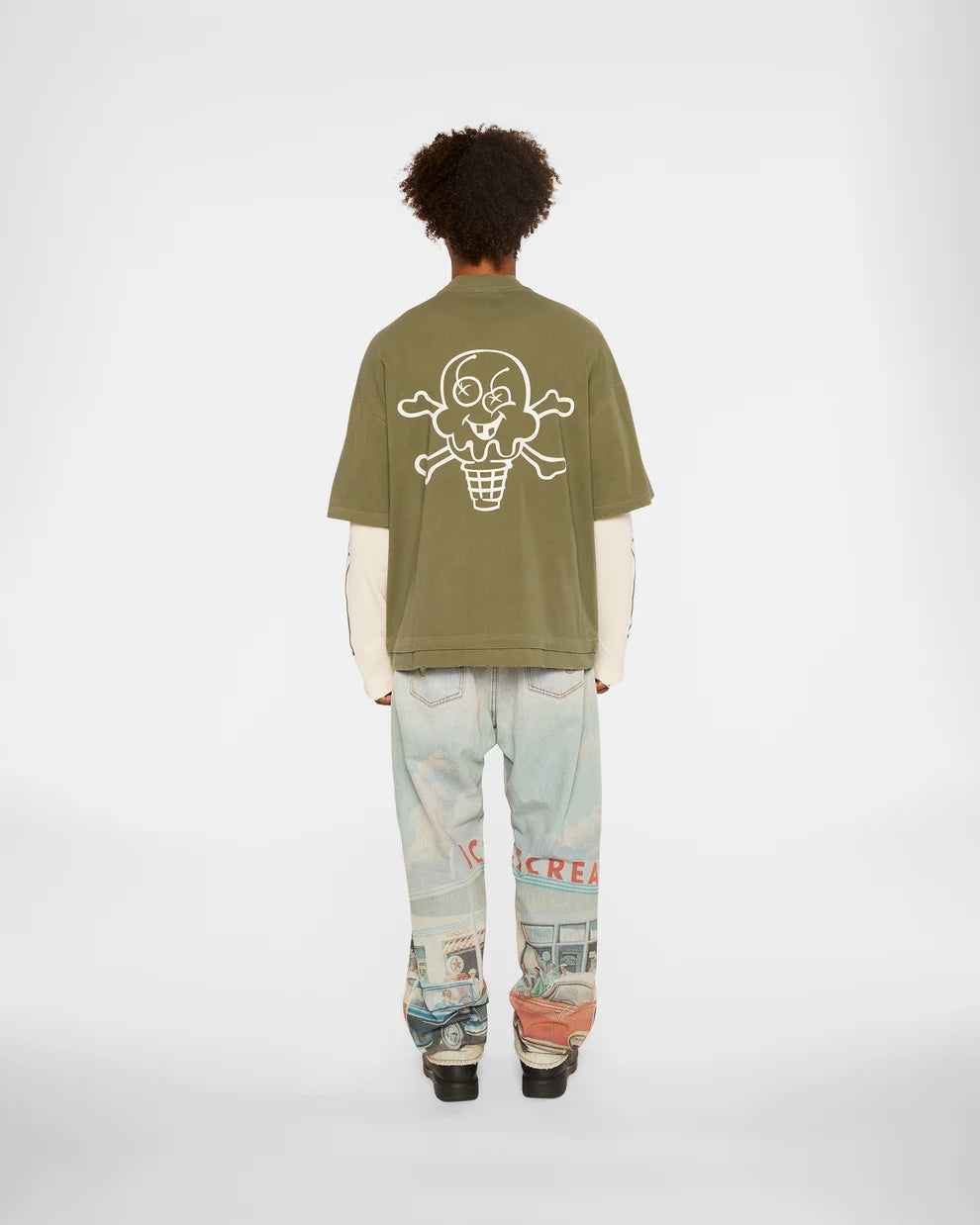 【ICE CREAM - アイスクリーム】BONES WASHED LS T-SHIRT / FOURLEAF CLOVER (Tシャツ/フォーリーフクローバー)