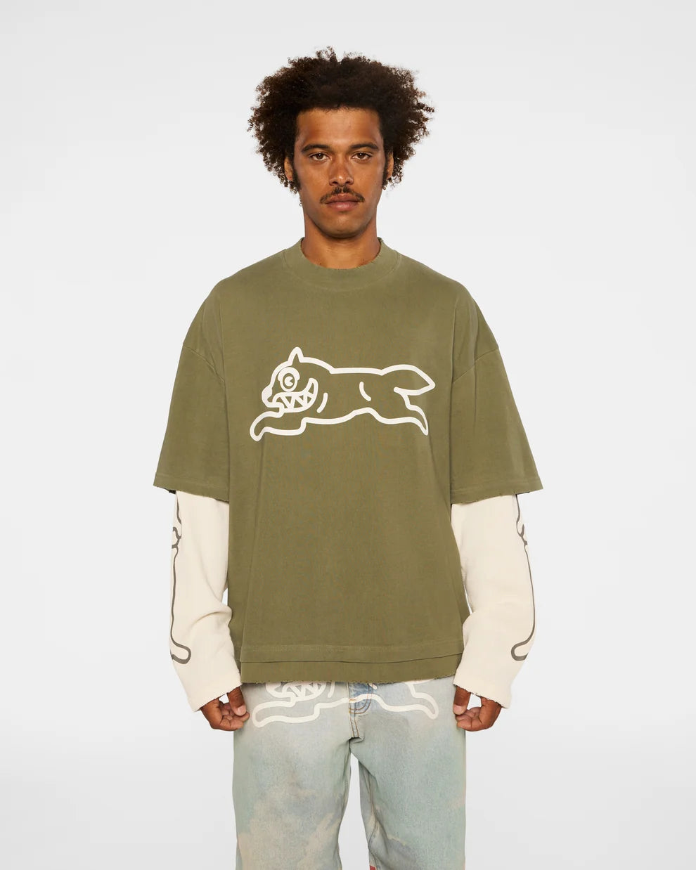 【ICE CREAM - アイスクリーム】BONES WASHED LS T-SHIRT / FOURLEAF CLOVER (Tシャツ/フォーリーフクローバー)