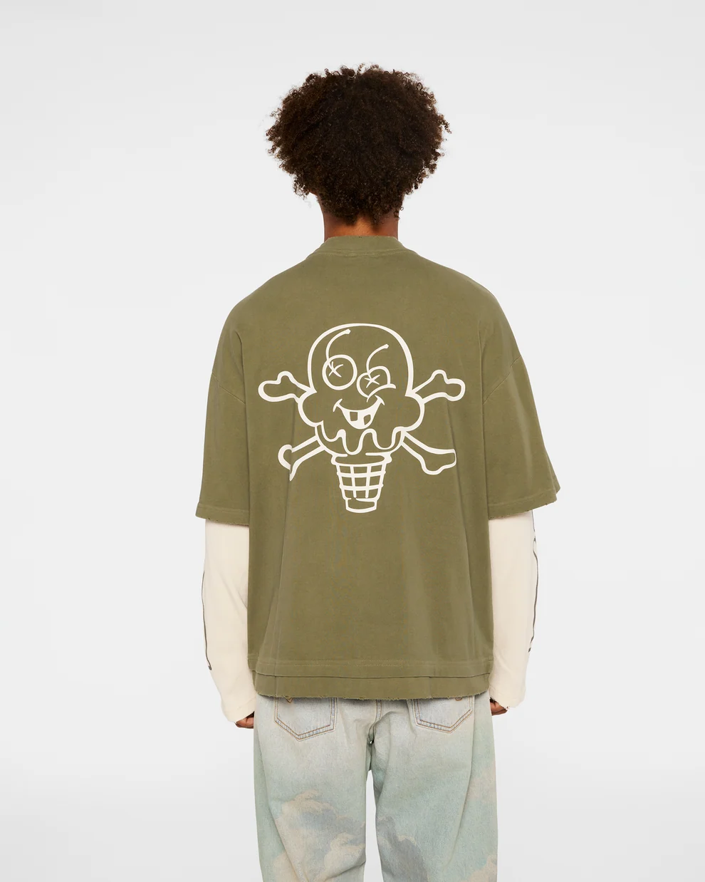 【ICE CREAM - アイスクリーム】BONES WASHED LS T-SHIRT / FOURLEAF CLOVER (Tシャツ/フォーリーフクローバー)