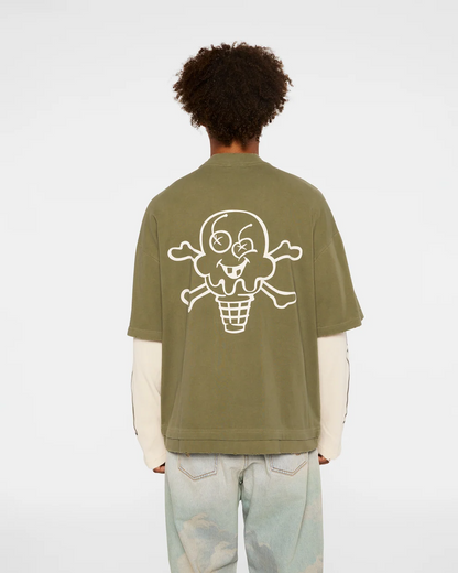 【ICE CREAM - アイスクリーム】BONES WASHED LS T-SHIRT / FOURLEAF CLOVER (Tシャツ/フォーリーフクローバー)