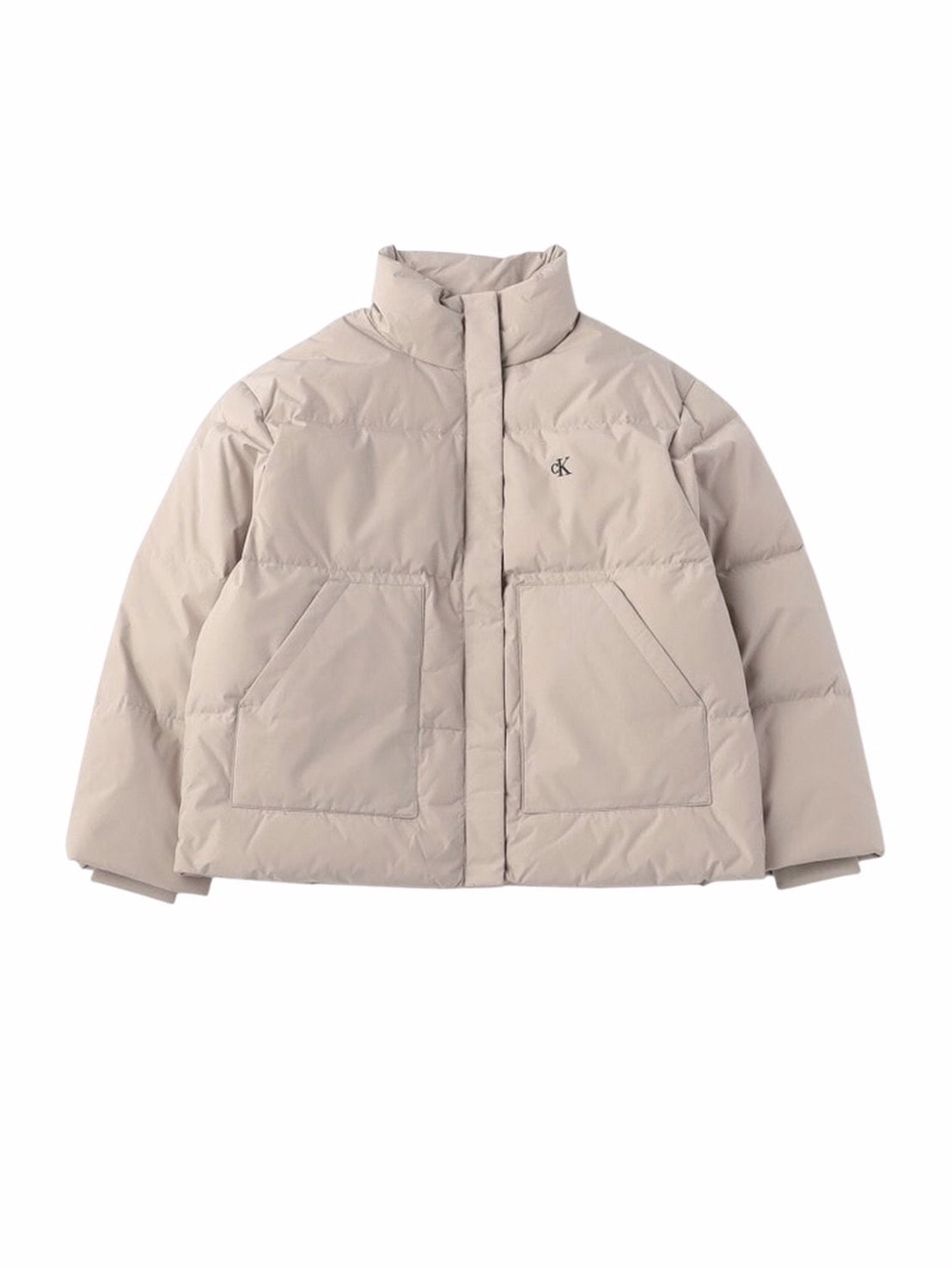 【Calvin Klein - カルバンクライン】A-SHORT LENGTHSTAND COLLAR PUFFER / BEIGE (アウター/ベージュ)