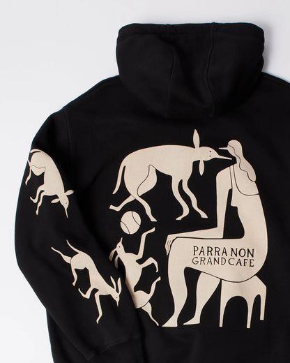 【by Parra - バイパラ】NON GRAND CAFE HOODED SWEATSHIRT / BLACK (パーカー/ブラック)