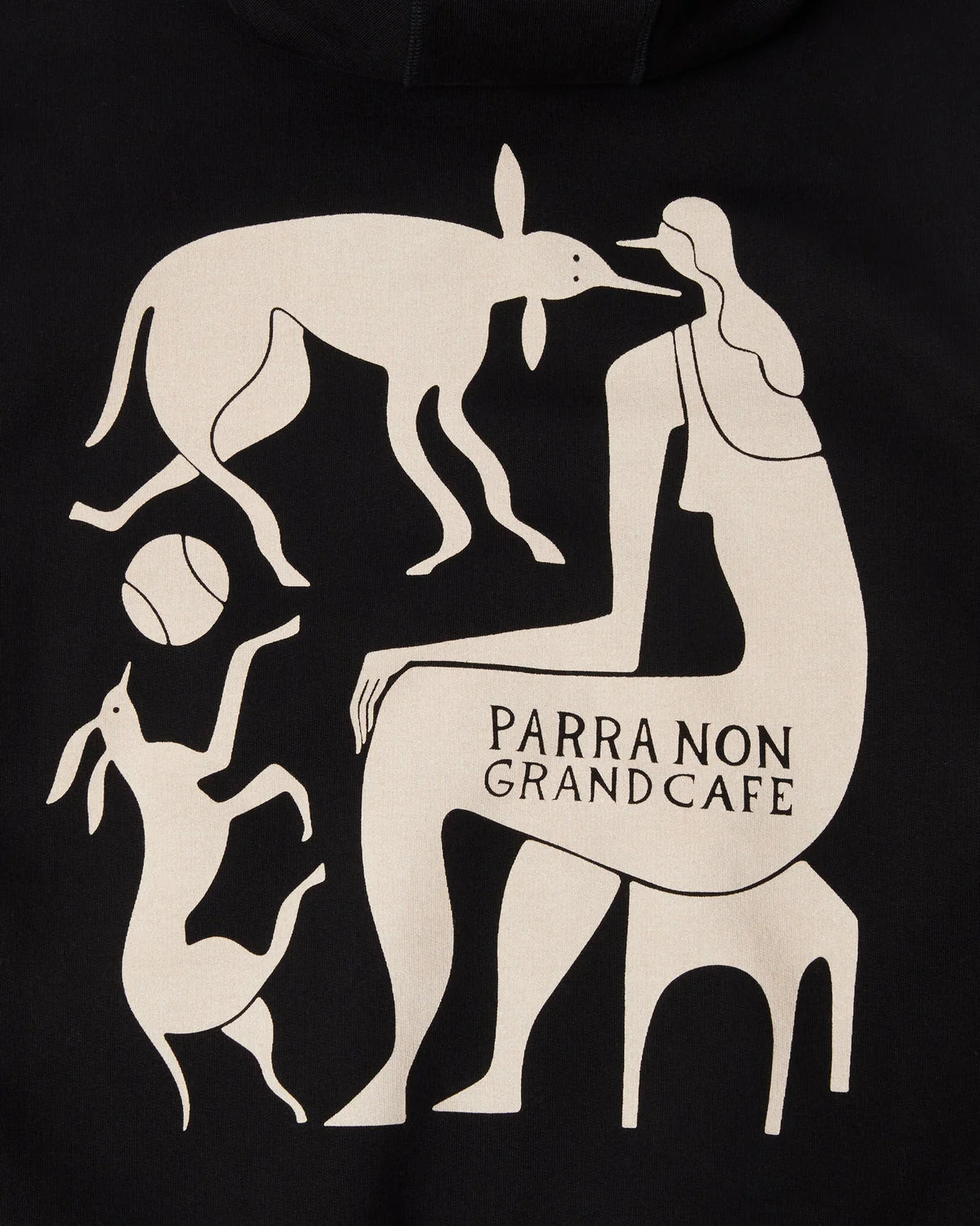 【by Parra - バイパラ】NON GRAND CAFE HOODED SWEATSHIRT / BLACK (パーカー/ブラック)