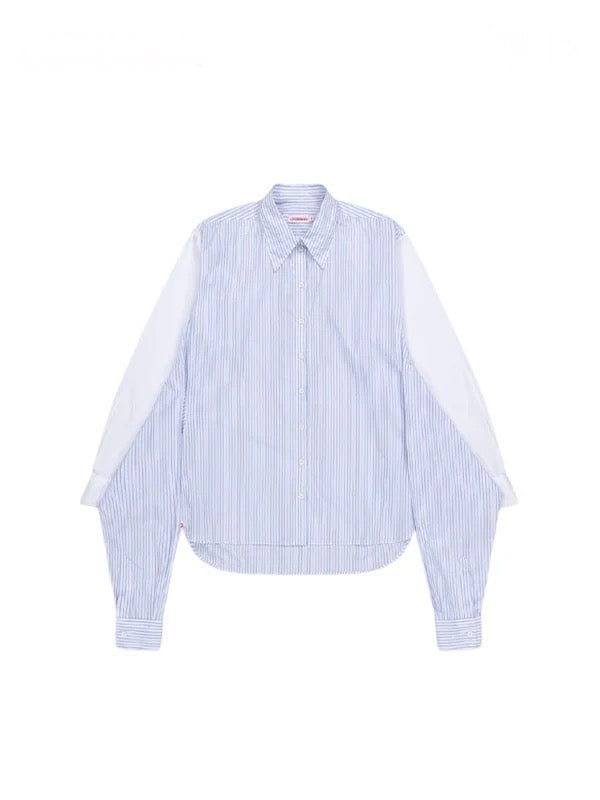 【Charles Jeffrey Loverboy - チャールズ ジェフリー ラバーボーイ】HUG SHIRT / WHITE&BLUE (シャツ/ホワイト&ブルー)