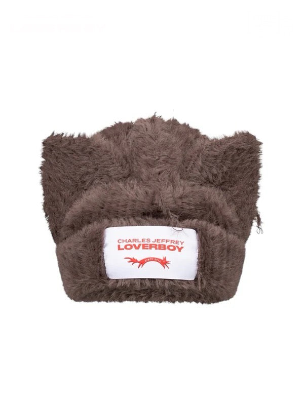 【Charles Jeffrey Loverboy - チャールズ ジェフリー ラバーボーイ】 FLUFFY CHUNKY EARS BEANIE / Brown (帽子/ブラウン)