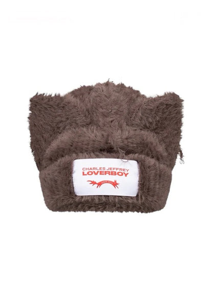 【Charles Jeffrey Loverboy - チャールズ ジェフリー ラバーボーイ】 FLUFFY CHUNKY EARS BEANIE / Brown (帽子/ブラウン)