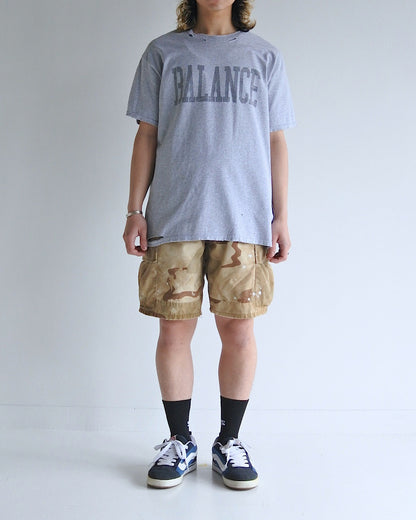 【ANACHRONORM - アナクロノーム】BALANCE PRINT DAMAGE S/S T-S（Tシャツ/グレー）