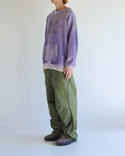 【ANACHRONORM - アナクロノーム】AN389 MANCHESTER PRINTED CUT-OFF SWEAT PARKA / NAVY (スウェット/ネイビー)