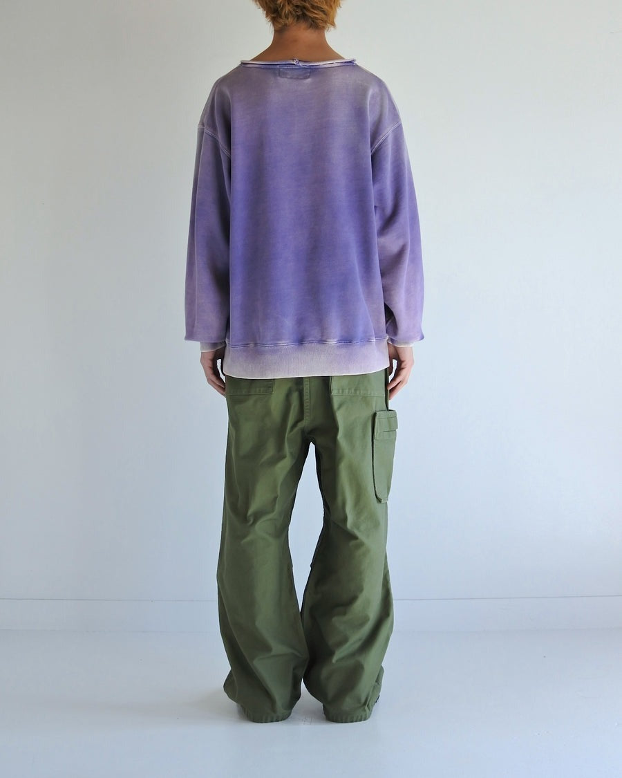 【ANACHRONORM - アナクロノーム】AN389 MANCHESTER PRINTED CUT-OFF SWEAT PARKA / NAVY (スウェット/ネイビー)
