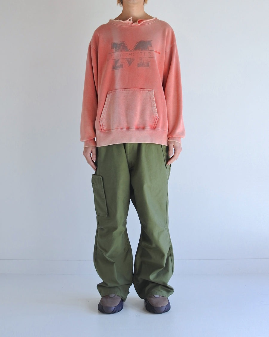 【ANACHRONORM - アナクロノーム】AN389 MANCHESTER PRINTED CUT-OFF SWEAT PARKA / RED (スウェット/レッド)