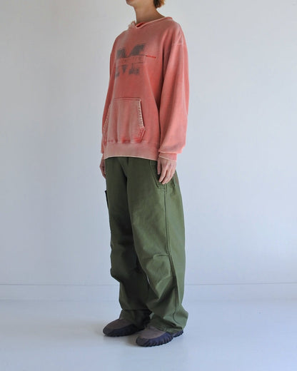 【ANACHRONORM - アナクロノーム】AN389 MANCHESTER PRINTED CUT-OFF SWEAT PARKA / RED (スウェット/レッド)
