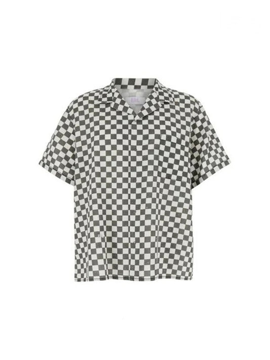 【ERL - イーアールエル】UNISEX PRINTED HAWAIAN SHIRT WOVEN / CHECKER(半袖シャツ/チェッカー)