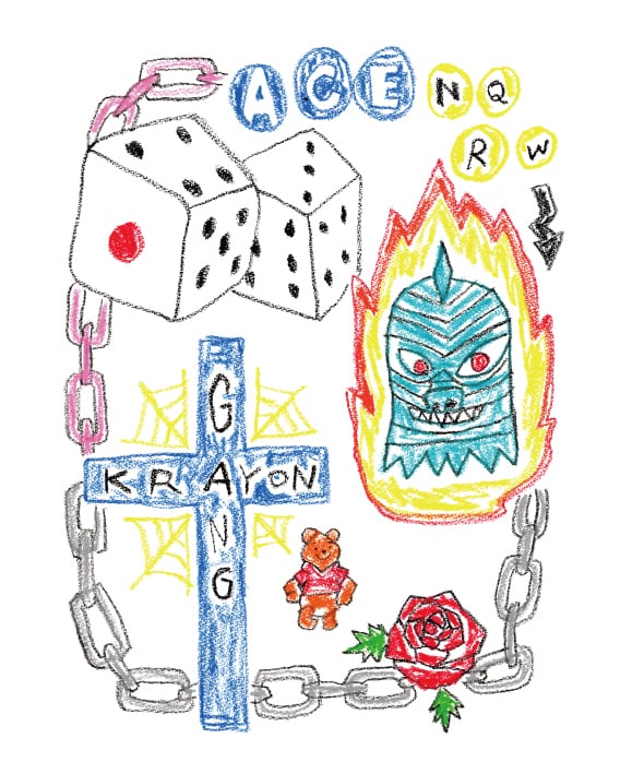 【KRAYON GANG - クレヨンギャング】DICE LS TEE / WHITE (Tシャツ/ホワイト)