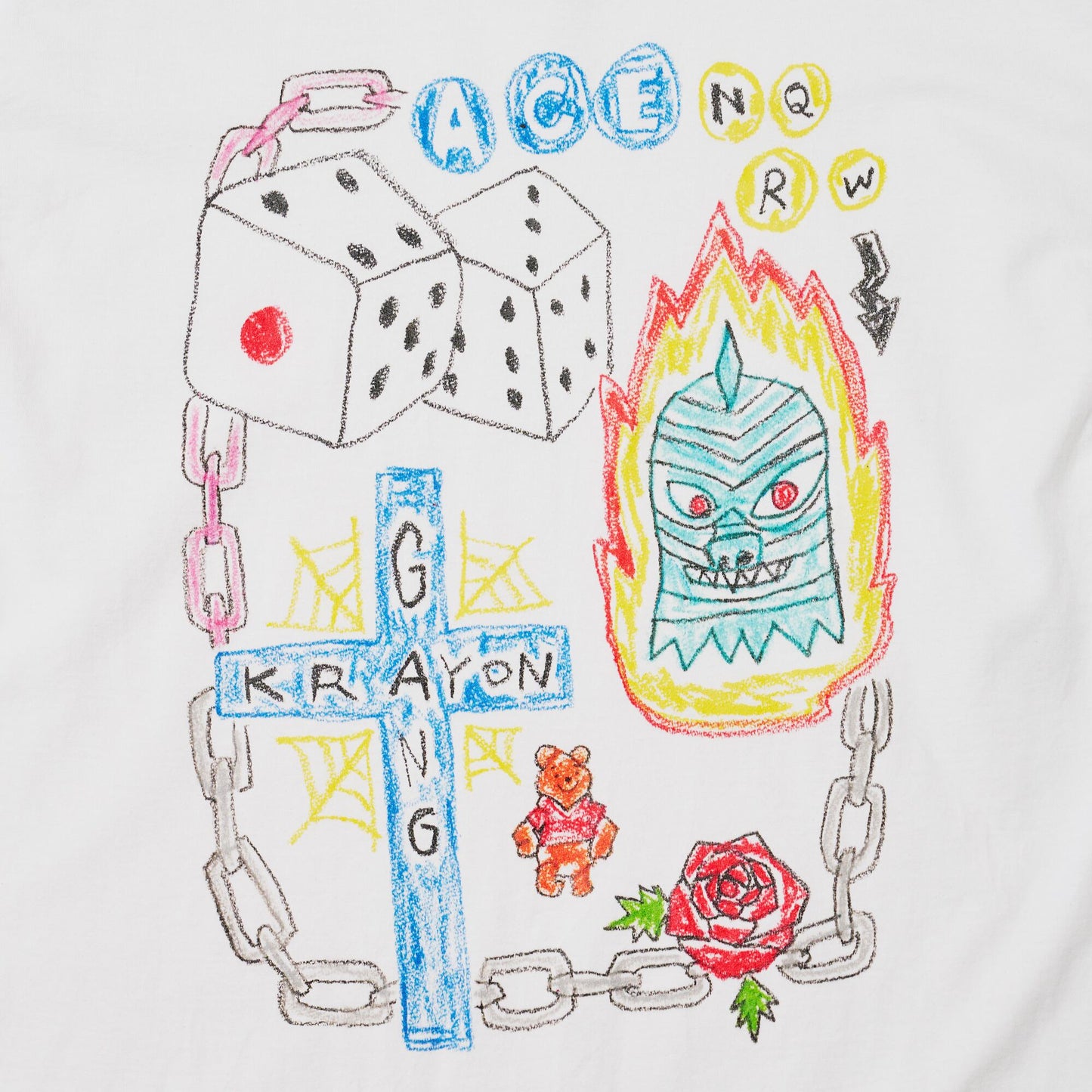 【KRAYON GANG - クレヨンギャング】DICE LS TEE / WHITE (Tシャツ/ホワイト)