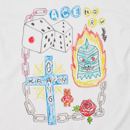 【KRAYON GANG - クレヨンギャング】DICE LS TEE / WHITE (Tシャツ/ホワイト)