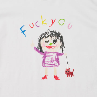 【KRAYON GANG - クレヨンギャング】FUCK YOU LS TEE / WHITE (Tシャツ/ホワイト)