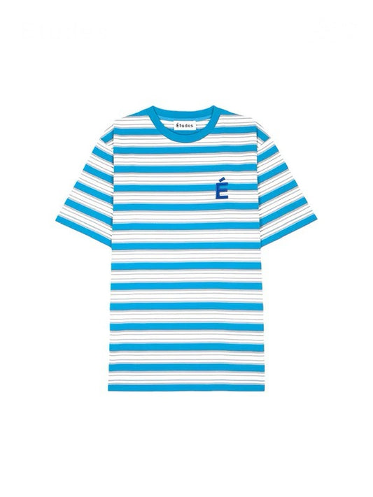 【Études - エチュード】WONDER PATCH STRIPED BLUE SS TEE / STRIPED BLUE(Tシャツ/ボーダー)