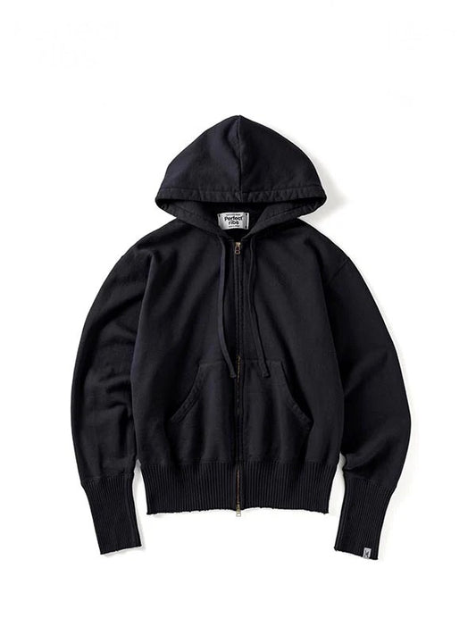 【Perfect ribs® - パーフェクトリブス】Basic Zip Hoodie / BLACK (パーカー/ブラック)