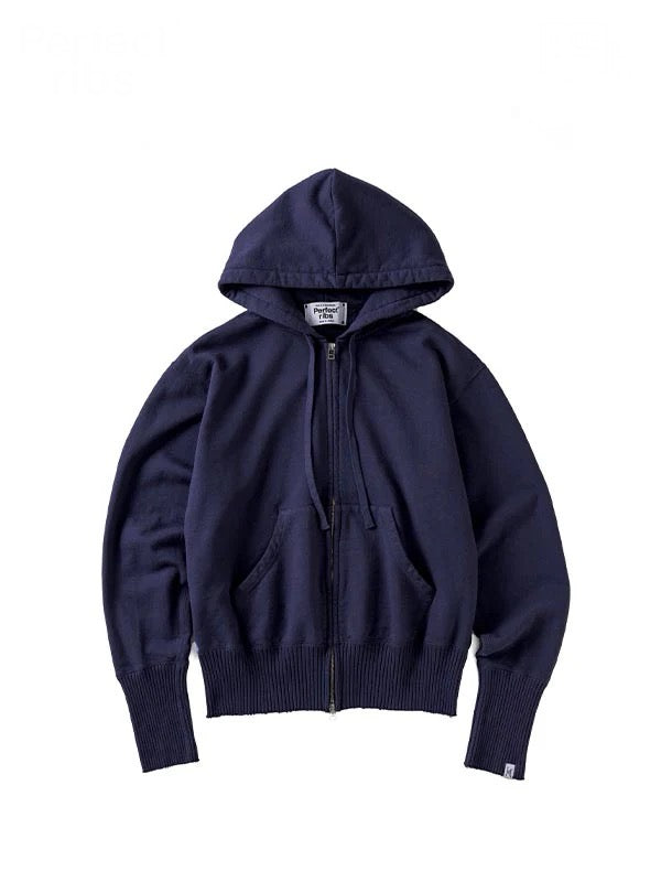 【Perfect ribs® - パーフェクトリブス】Basic Zip Hoodie / NAVY PURPLE(パーカー/ネイビー/パープル)