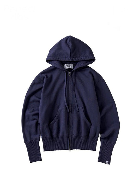 【Perfect ribs® - パーフェクトリブス】Basic Zip Hoodie / NAVY PURPLE(パーカー/ネイビー/パープル)