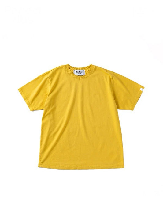 【Perfect ribs® - パーフェクトリブス】Basic Short Sleeve T Shirts / Vintage Yellow (Tシャツ/イエロー)