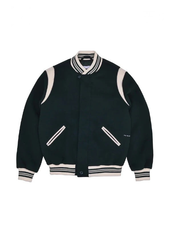 【POP TRADING COMPANY - ポップ トレーディング カンパニー】Parra Varsity Jacket(アウター/ダークグリーン)