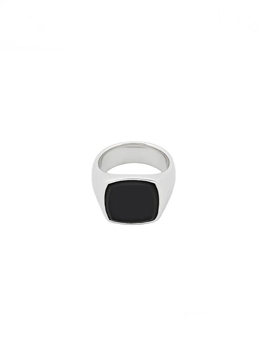 【TOM WOOD - トムウッド】Cushion Black Onyx (リング/ SILVER)